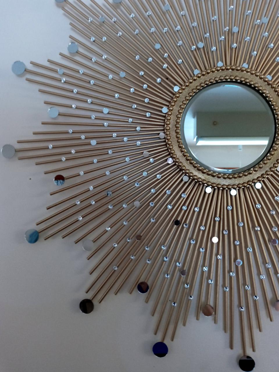 Beautiful Handmade Gold 30" Glam Sunburst Mirror, Starburst mirror, Wall Mirror, Sun Mirror