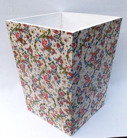 Handmade Wooden Waste Paper Bin Roman Gold Accents Florentine Italian Paper
